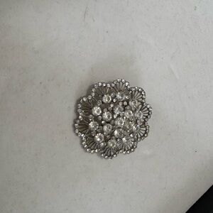 Elegant Silver Floral Brooch